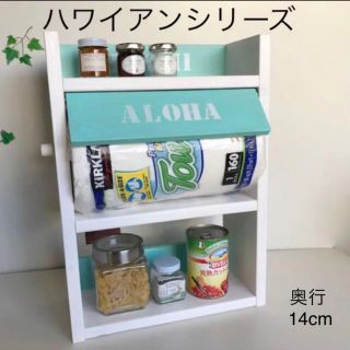 キッチンが明るくなるコストコペーパー対応3段スパイスラック (奥行14cm)(キッチン収納)