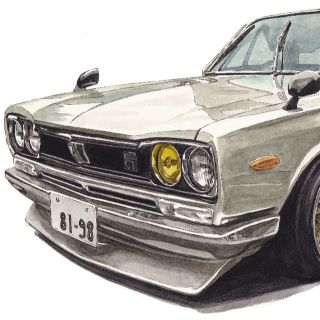 日産 - NC-1422スカイラインGT-R/GT限定版画サイン有額装済作家平右ヱ ...