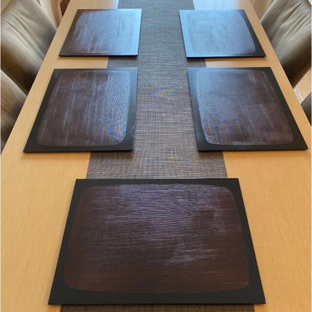 【レア品】新品未使用　越前漆器　天然木　ウレタン塗装　布目曙　日本製　5枚セット