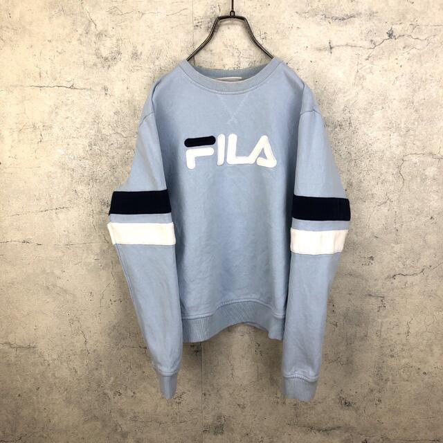 FILA(フィラ)の希少 90s フィラ FILA スウェット 刺繍ロゴ M 美品 メンズのトップス(スウェット)の商品写真