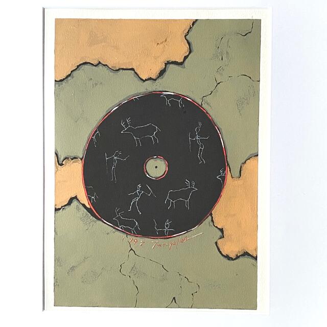 模写 いきものと地球をことほぐ「DISC」石井タツヤ版画作品版上サイン 4