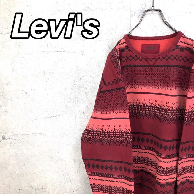 Levi's(リーバイス)の希少 90sリーバイス スウェット タグロゴ 総柄 ビッグシルエット XL 美品 メンズのトップス(スウェット)の商品写真