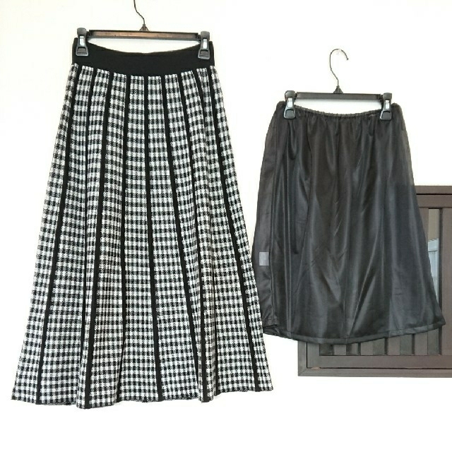 BARNEYS NEW YORK(バーニーズニューヨーク)の新品、未使用 バーニーズニューヨーク 千鳥柄 フレア ロング﻿ スカート レディースのスカート(ロングスカート)の商品写真