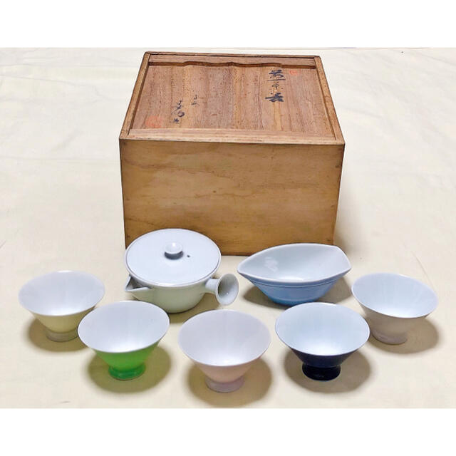平安春峰作 煎茶器 急須&色替湯呑&湯冷まし 茶器セット 国内最安値