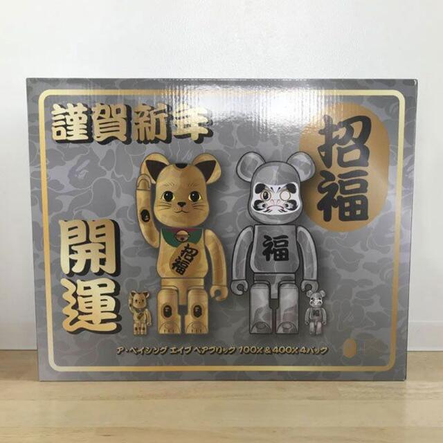 その他BE@RBRICK BAPE 招き猫 金メッキ&達磨 銀メッキ 100&400％