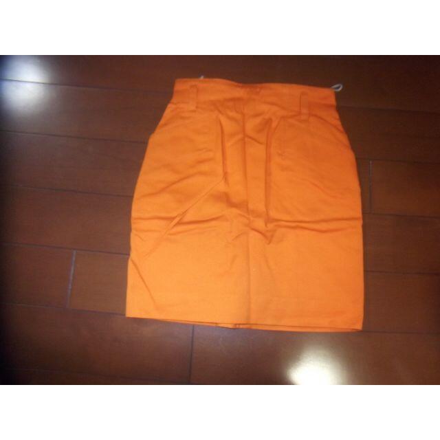 レディース　スカート　オレンジ　ウエスト60　日本製 レディースのスカート(ミニスカート)の商品写真