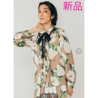 ダブルスタンダードクロージング(DOUBLE STANDARD CLOTHING)の新品♡ダブルスタンダード/Sov.花柄リボンブラウス38(シャツ/ブラウス(長袖/七分))