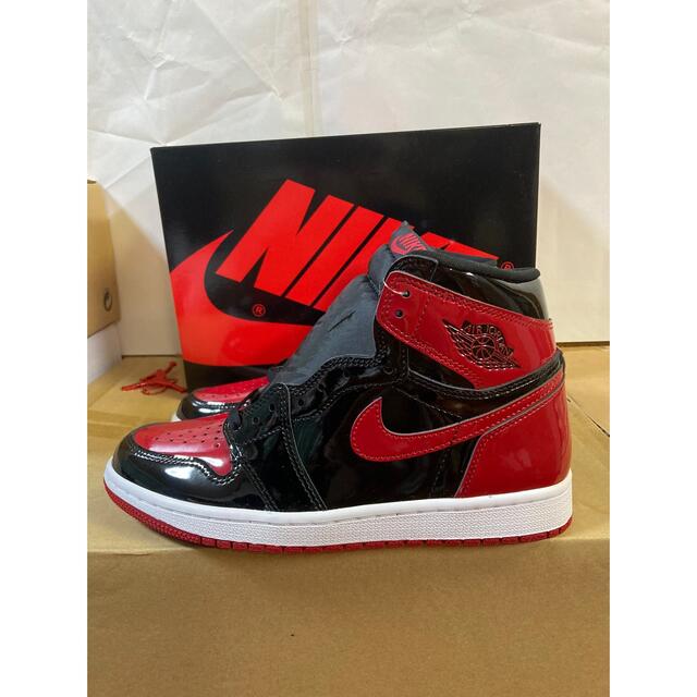 送料無料 Nike AirJordan1 High OG PatentBred 3