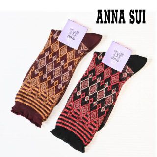 アナスイ(ANNA SUI)の《アナスイ》新品 ラメ使い オシャレソックス 2足セット 靴下 23~24c ⑤(ソックス)