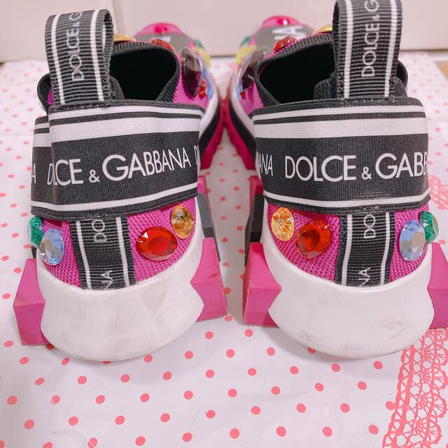 DOLCE&GABBANA(ドルチェアンドガッバーナ)の【1/14削除予定】ドルガバ ピンク ビジュー スニーカー 23cm レディースの靴/シューズ(スニーカー)の商品写真