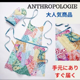 アンソロポロジー(Anthropologie)の【ラスト１点】アンソロポロジー　エプロンとミトンセット(収納/キッチン雑貨)