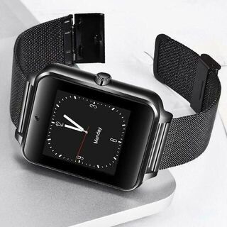 Z60 スマートウォッチ オシャレ プレゼント 充電式 多機能 ブラック`(腕時計(デジタル))