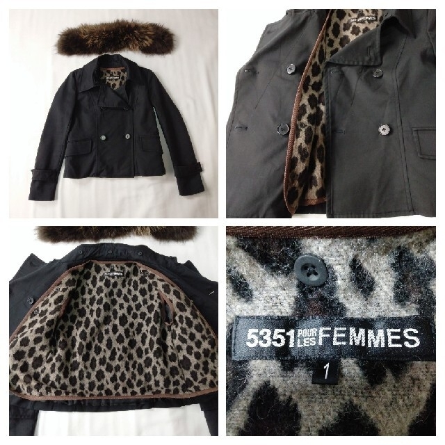5351 POUR LES FEMMES ファー&ライナー付きピーコート