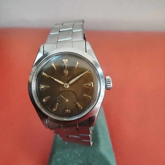 ROLEX    　オイスター　　6222　　黒文字盤　1953年手巻きベルト