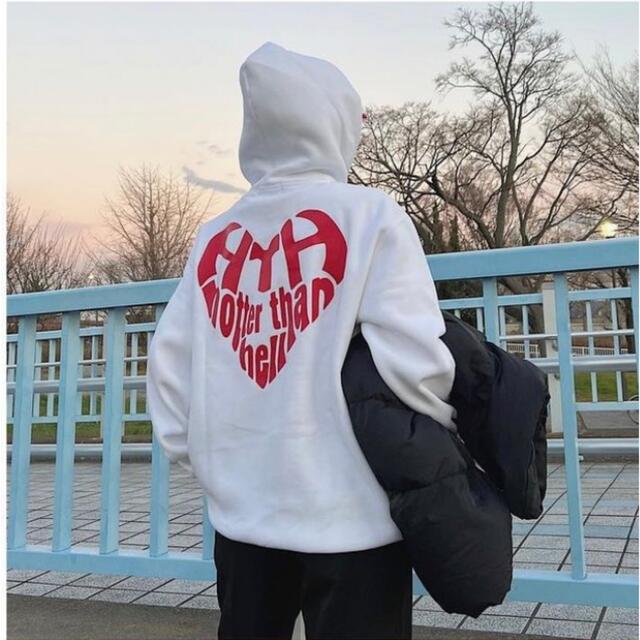 HTH HEART LOGO HOODIE WHITE ホワイトの通販 by あむ's shop｜ラクマ