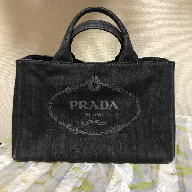 PRADA プラダ カナパ トートバッグ ブラックデニム