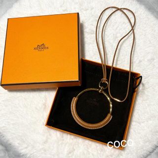 HERMES エルメス ループ グラン ペンダント ネックレス ブラウン タン(ネックレス)