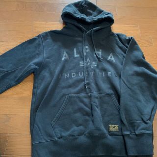 アルファインダストリーズ(ALPHA INDUSTRIES)のALPHA industrise パーカー ブラック フード付(パーカー)