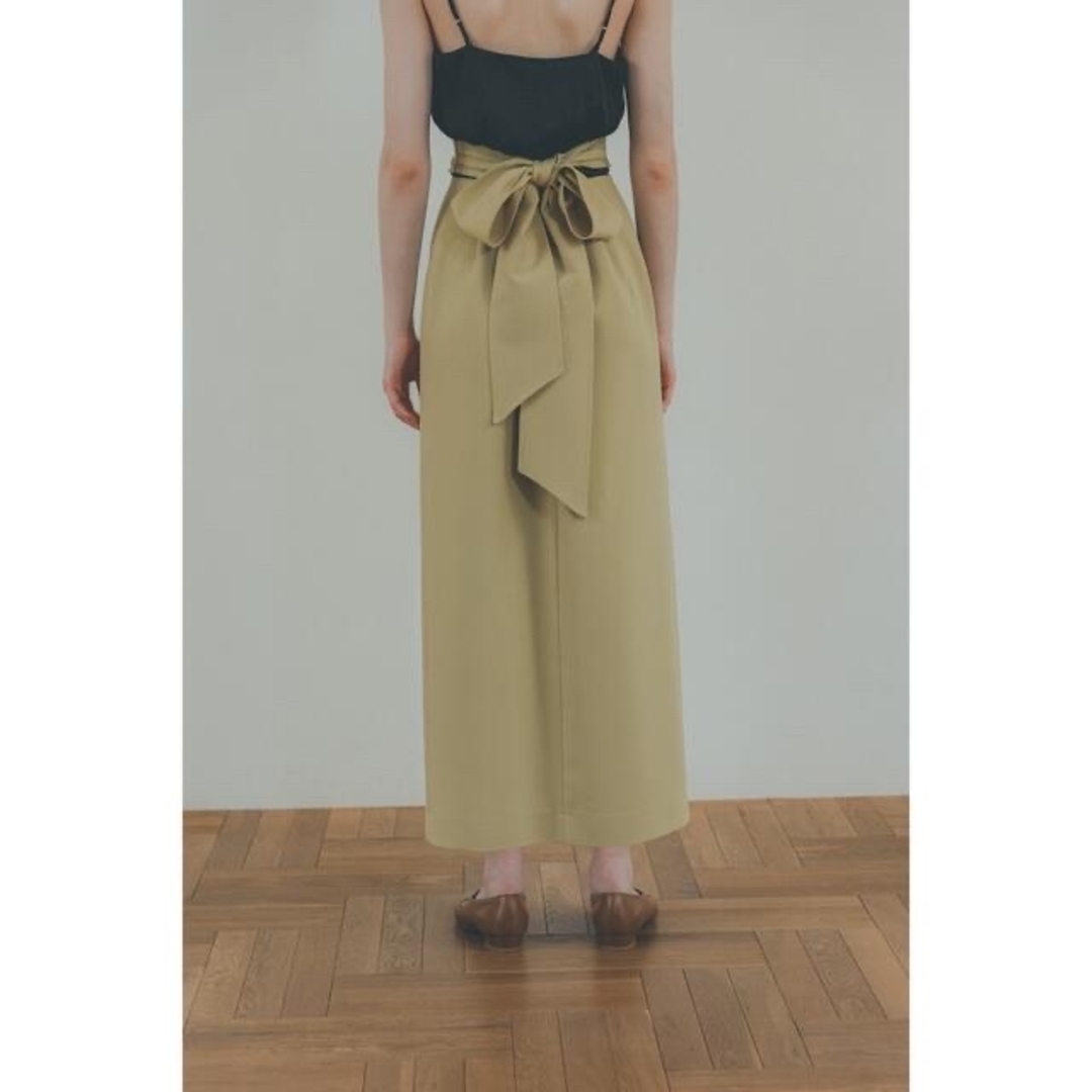 CLANE - SIDE CUT RIBBON SKIRT❤︎イエロー