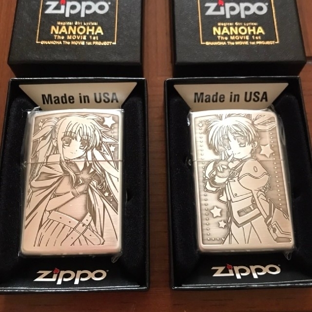 ZIPPO(ジッポー)の【新品未使用】魔法少女リリカルなのは ZIPPO(2個セット) エンタメ/ホビーのアニメグッズ(その他)の商品写真