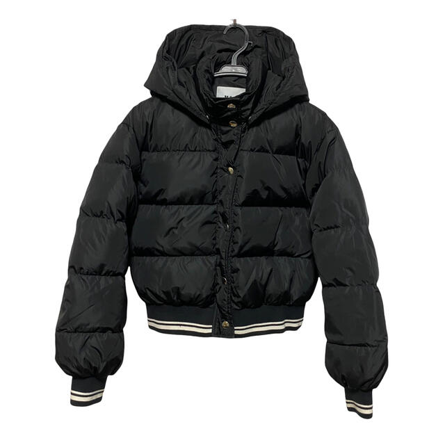 MSGM - ○MSGM/ショートダウンジャケット/ロゴ入り/フード/ブラック