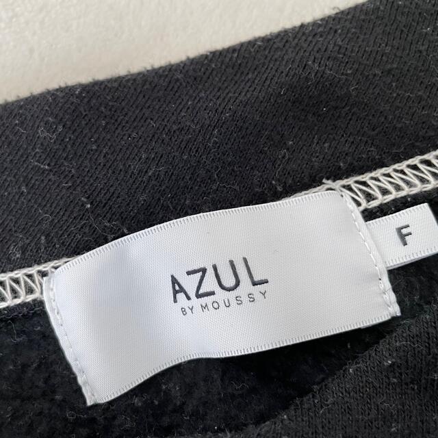 AZUL by moussy(アズールバイマウジー)のステッチ入黒トレーナー レディースのトップス(トレーナー/スウェット)の商品写真