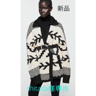 ザラ(ZARA)の新品タグ付！ZARA ＊ニットカーディガン とロングフードダウンコート　M(カーディガン)