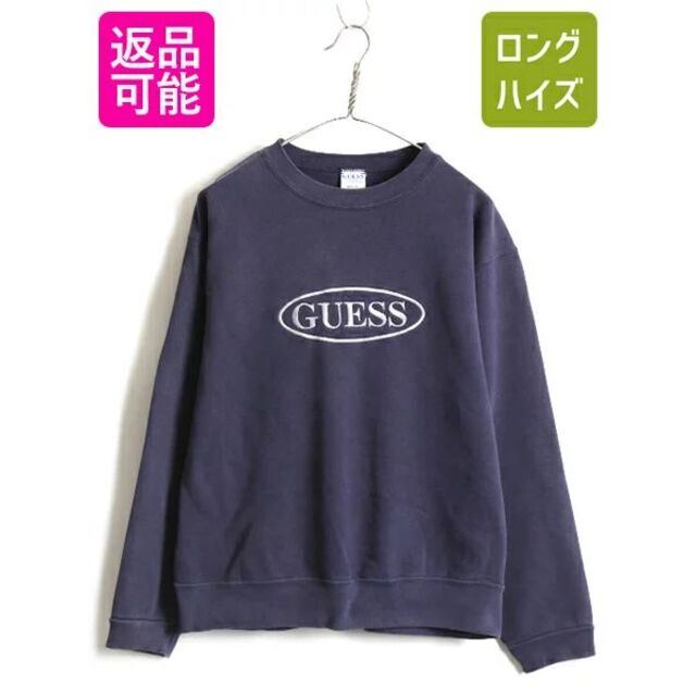 90's USA製 オールド ■ GUESS ゲス ビッグ ロゴ刺繍 スウェット