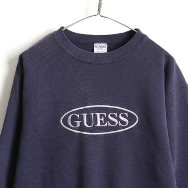 90's USA製 オールド ■ GUESS ゲス ビッグ ロゴ刺繍 スウェット 2