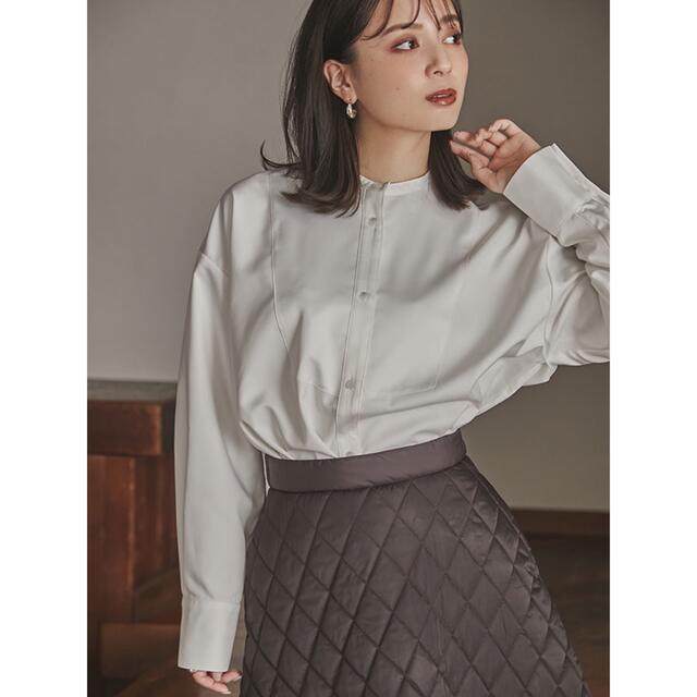 【りささま専用】【新品、タグ付き】anuansサテンバンドカラーブラウス