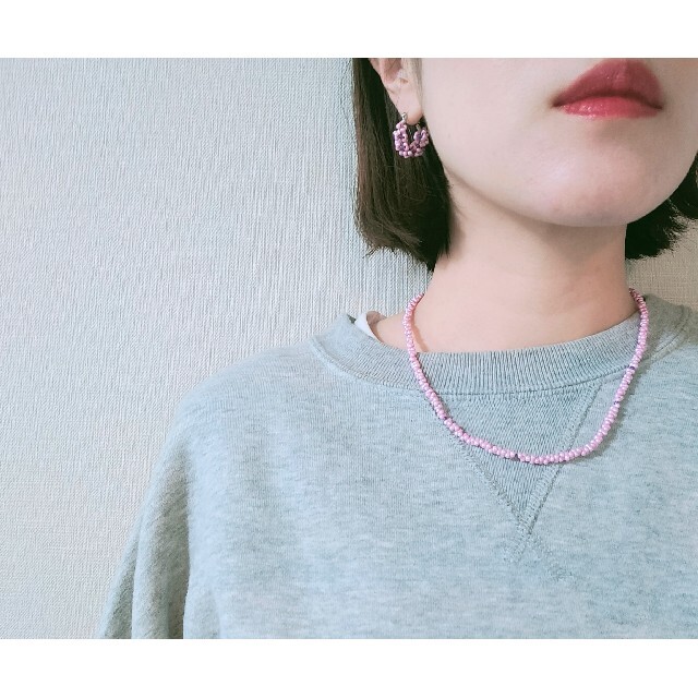 TODAYFUL(トゥデイフル)のpink✕purpleネックレス ハンドメイドのアクセサリー(ネックレス)の商品写真