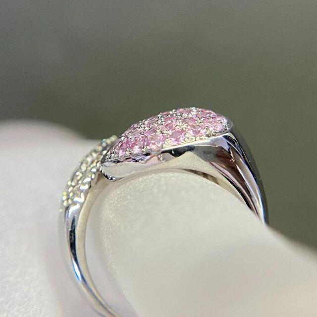 K18WG ピンクサファイアリング　PS1.13ct　D0.40ct 指輪 レディースのアクセサリー(リング(指輪))の商品写真