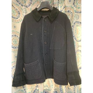 ポーター(PORTER)のSASHIKO FRENCH JACKET W/LEATHER BLACK S(カバーオール)