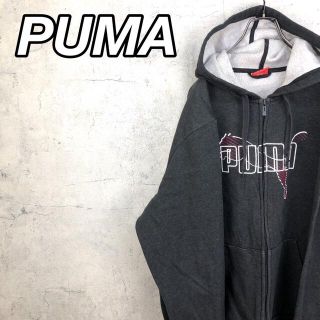 プーマ(PUMA)の希少90sプーマ フルジップパーカー プリント 刺繍ロゴ ビッグシルエット美品(パーカー)