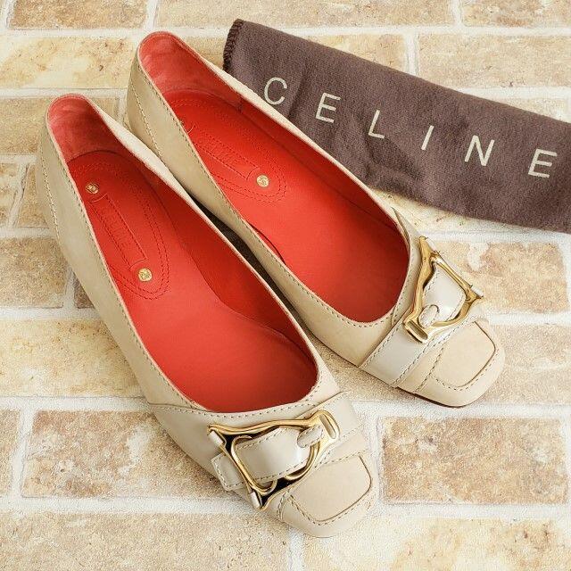 ハイヒール/パンプスセリーヌ CELINE ☆ ベルトデザイン レザー パンプス 36C 伊製