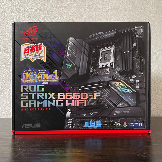 ASUS(エイスース)の未開封品ROG STRIX B660-F GAMING WIFI  ATX スマホ/家電/カメラのPC/タブレット(PCパーツ)の商品写真