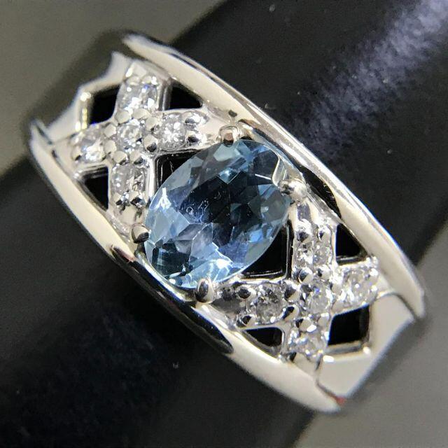 【保障できる】 Pt900 アクアマリンリング A0.69ct D0.20ct リング(指輪) 【保障できる】 Pt900 アクアマリンリング A0.69ct D0.20ct リング(指輪)