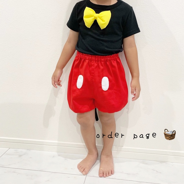 ミッキーコスプレ コスチューム リボン付き ベビー キッズ 子供の通販