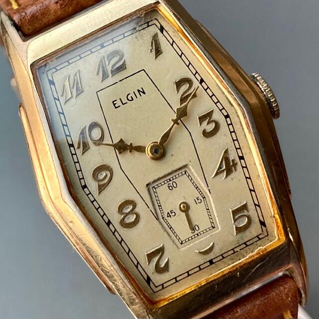 ELGIN(エルジン)の【動作良好】エルジン アンティーク 腕時計 手巻き メンズ トノー型 メンズの時計(腕時計(アナログ))の商品写真