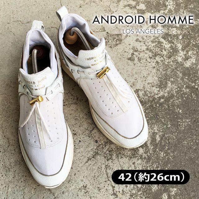 【 ANDROID homme 】アンドロイド オム 珍しい　スニーカー　白