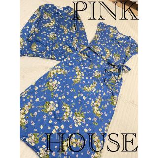 ピンクハウス(PINK HOUSE)のピンクハウス　ワンピース  セットアップ　カーディガン　花　ブーケ(ロングワンピース/マキシワンピース)