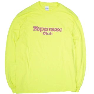 Zepanese Club ゼパニーズクラブ L/S LOGO TEE ロゴプリントロングスリーブTシャツ M ライムイエロー 長袖 IMA:ZINE Verdy ロンT ドット GILDAN トップス【中古】【Zepanese Club】(Tシャツ/カットソー(七分/長袖))