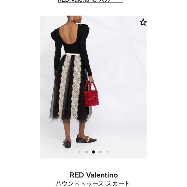 レッド　ヴァレンティノ　スカート　美品 レディースのスカート(ひざ丈スカート)の商品写真