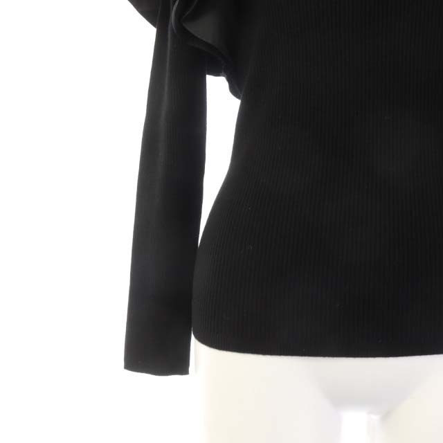 JUSGLITTY(ジャスグリッティー)のジャスグリッティー 21AW 異素材フリルニット セーター 長袖 2 黒 レディースのトップス(ニット/セーター)の商品写真
