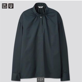 ユニクロ(UNIQLO)のUNIQLO U コットンサテンスタンドカラーシャツ(シャツ/ブラウス(長袖/七分))