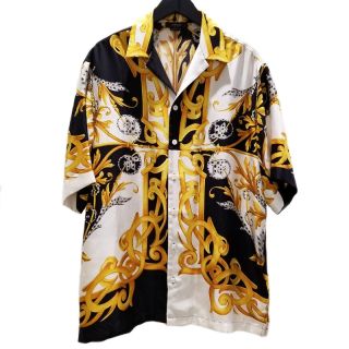 ヴェルサーチ VERSACE オープンカラーシャツ 半袖シャツ メンズ【中古】