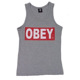 オベイ(OBEY)のOBEY オベイ ブランドロゴ タンクトップ グレー XL(タンクトップ)