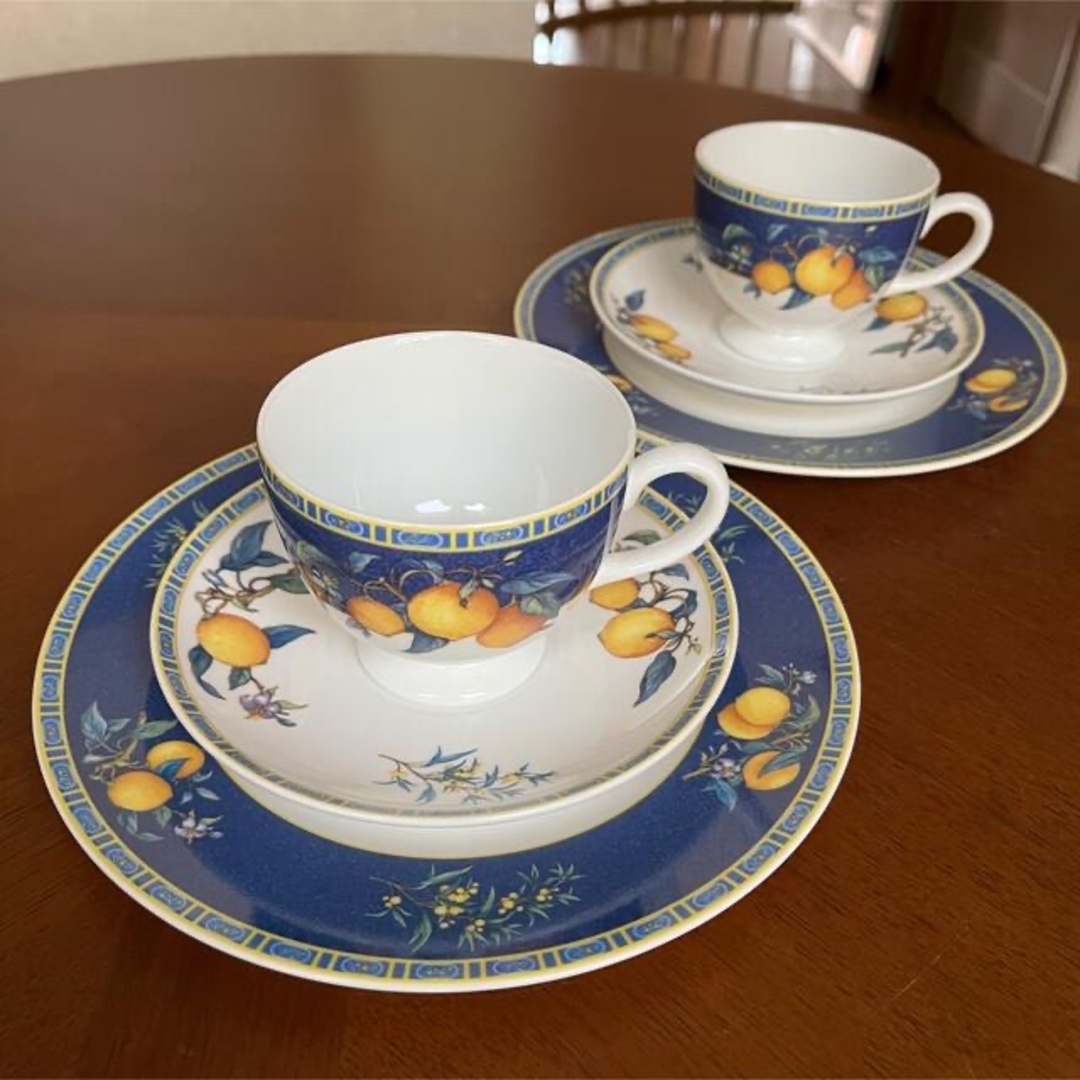 WEDGWOOD - 【美品】ウェッジウッド☆シトロン☆トリオ ペアの WEDGWOOD - 【美品】ウェッジウッド☆シトロン☆トリオ ペアの