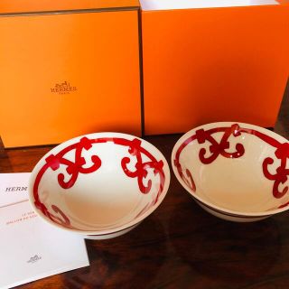 エルメス(Hermes)のエルメスHERMESガダルキヴィールスープボウルペア　新品未使用(食器)