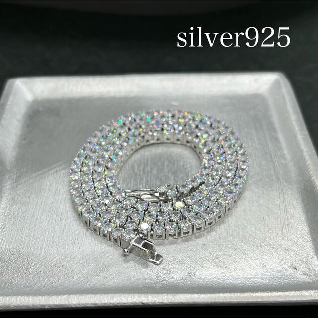 在庫あり シルバー925 テニスチェーン テニスブレスレット 8インチ3mm ...